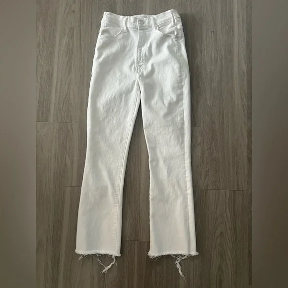 MOTHER the hustler ankle fray white jeans size 27 - Picture 2 of 14